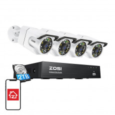 IP Camera ZOSI C105 4 pcs WiFi 8MP + NVR 8ch + 2TB HDD | C105*4+NVR 2TB HDD