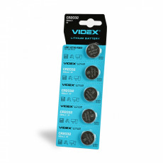 Lithium battery Videx CR2032 5pcs BLISTER CARD, 3V, 220mAh | CR2032/5TB/3V