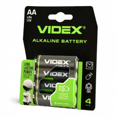Alkaline battery Videx LR6/AA 4pcs Blister Card 1,5V, 2600mAh | LR6/4B/AA/1.5V