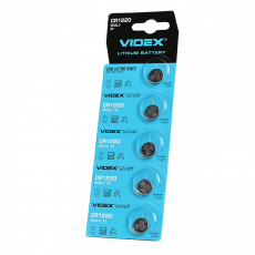Lithium battery Videx CR1220 5pcs BLISTER CARD, 3V, 40mAh | CR1220/5TB/3V