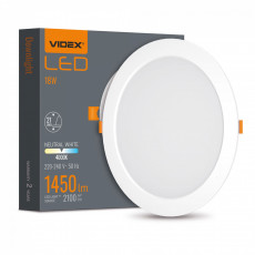 Gaismeklis LED zemapmetuma (aplis) 18W, 2100Lm 4000K, VIDEX VLE-DLBR-184 (neitrāli balta gaisma) | VLE-DLBR-184