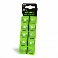 Baterija LR754 / AG5 VIDEX (10 gab.) 1.5V Alkaline 66mAh | AG5/LR754/10TB/1.5V