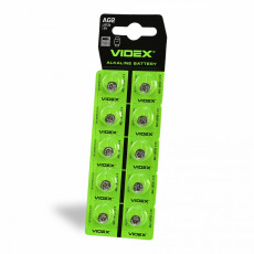 Baterija LR726 / AG2 VIDEX (10 gab.) 1.5V Alkaline 25mAh | AG2/LR726/10TB/1.5V