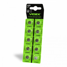 Baterija LR936 / AG9 VIDEX (10 gab.) 1.5V Alkaline 60mAh | AG9/LR936/10TB/1.5V