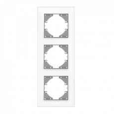 Frame white glass 3 gang vertical VIDEX BINERA | VF-BNFRG3V-W