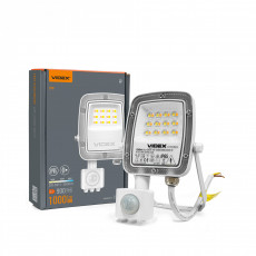 LED floodlight with sensor 10W 1000Lm CCT IP65 VIDEX VL-F5-010CW-S | black – compact housing with built-in infrared detector | VL-F5-010CW-S