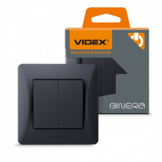 Slēdzis z/a 2P, Videx Binera, melna grafīta, IP20 VF-BNSW2-BG | VF-BNSW2-BG