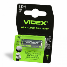Baterija LR1 VIDEX (1 gab.) Alkaline, 1.5V, 800mah | LR1/1B/1.5V