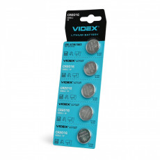 Lithium battery Videx CR2016 5pcs BLISTER CARD, 3V, 80mAh | CR2016/5TB/3V