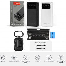 Pārnēsājams odu - insektu atbaidīšanas līdzeklis + TITANUM POWER BANK 20 000mAh, Mosquito Repellent Flextail Light Repel (zonas 3m vai 9m), melns (KOMPLEKTĀ IEKĻAUTS ĀRĒJAIS UZLĒDES AKUMULATORS TITANUM POWER BANK 20 000mAh!!!) | Light Repel-B+TITANUM 20 000mAh