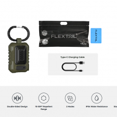 Pārnēsājams odu - insektu atbaidīšanas līdzeklis (LAI IERĪCE DARBOTOS NEPIECIEŠAMS PAPILDUS ĀRĒJAIS UZLĒDES AKUMULATORS - POWER BANK) Mosquito Repellent Flextail Light Repel (zonas 3m vai 9m), zaļš (ĀRĒJAIS UZLĒDES AKUMULATORS (POWER BANK) NAV IEKĻAUTS!) | Light Repel-GR