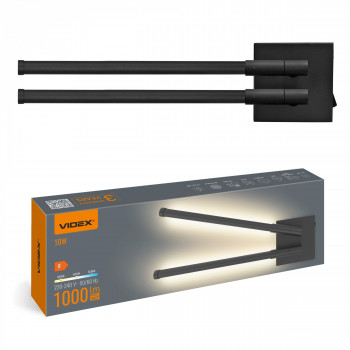 Sienas lampa LED 10W 1000Lm 3000-4000-6000K IP20, VIDEX VL-WL042-10CB | melna – Fona izgaismojums (backlight) un maināmu gaismas temperatūru | VL-WL042-10CB