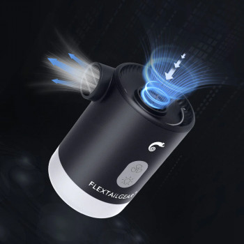 Pārnēsājams, uzlādējams mini pumpis Flextail Max Pump 2 PRO-W (4-in-1) funkcijas: 1-Gaisa pumpis, 2-Vakuma sūknis, 3-LED lukturis, 4-Power Bank (3600mAh), balts