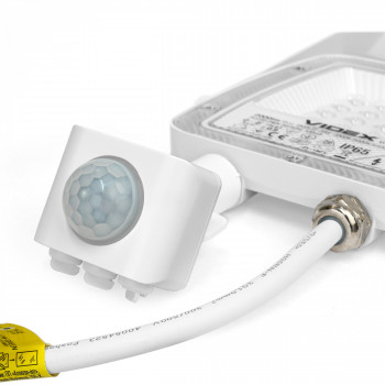 LED floodlight with sensor 20W 2000Lm CCT IP65 VIDEX VL-F5-020CW-S | black – adjustable time delay and variable light warmth for garage