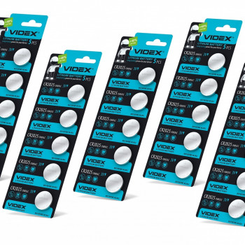 Lithium battery Videx CR2025 5pcs BLISTER CARD, 3V, 160mAh