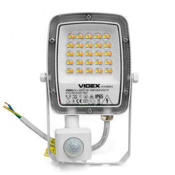 LED floodlight with sensor 20W 2000Lm CCT IP65 VIDEX VL-F5-020CW-S | black – adjustable time delay and variable light warmth for garage