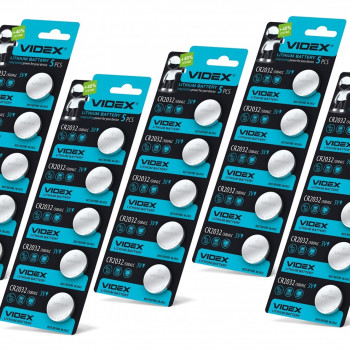 Lithium battery Videx CR2032 5pcs BLISTER CARD, 3V, 220mAh