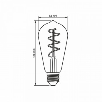 Spuldze dekoratīva LED E27 4W, 300Lm 2200K, stars<360* (ST64) VIDEX VLE-ST64FASD-04272 (silti balta gaisma), dimmējama