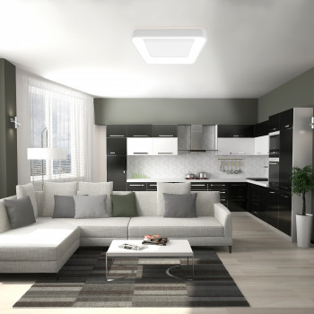 Iekštelpu gaismeklis LED 72W, dimmējams ar pulti, 4700Lm 2700K-6000K, VIDEX VLE-ESC-72W IP20 (silti/neitrāli/auksti balta gaisma), balta