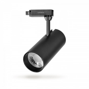 Sliedes gaismeklis Spot LED 20W, 1600Lm 4000K, VIDEX VLE-TR04-204B TOR-BLACK, melns (neitrāli balta gaisma)
