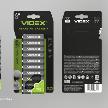 Alkaline battery Videx LR6/AA 4pcs Blister Card 1,5V, 2600mAh