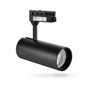 Sliedes gaismeklis Spot LED 20W, 1600Lm 4000K, VIDEX VLE-TR04-204B TOR-BLACK, melns (neitrāli balta gaisma)