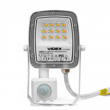 LED floodlight with sensor 10W 1000Lm CCT IP65 VIDEX VL-F5-010CW-S | black – compact housing with built-in infrared detector