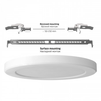 VIDEX DL6R-18CW – LED Ceiling Light 18W, 3CCT (3000K/4000K/6500K), 1850 lm, White