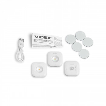 Įkraunama LED naktinė lempa su jutikliu 0.5W 70Lm 3000-6500K VIDEX VL-NL075-21 | balta – dviejų modulių konstrukcija