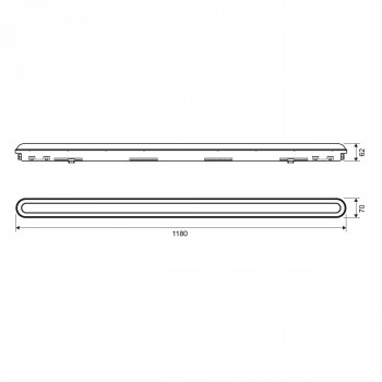 Niiskuskindel lineaarne valgusti (-25°C~+40°С) LED 36W 1200mm 5760Lm 5000K IP65 VIDEX VL-BNWL05-36125B | must – niiskuskindel valgusti ladudele ja tootmishoonetele