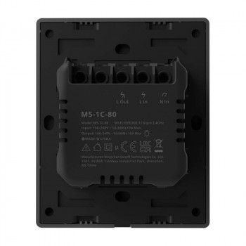 Smart WiFi wall switch SONOFF M5-1C-80 (1-channel, for frame, graphite)