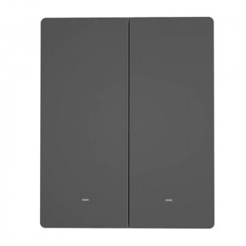 Smart WiFi wall switch SONOFF M5-2C-80 (2-channel, for frame, graphite)
