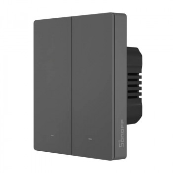 Smart WiFi wall switch SONOFF M5-2C-80 (2-channel, for frame, graphite)