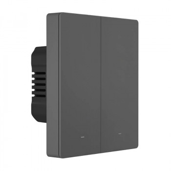 Smart WiFi wall switch SONOFF M5-2C-80 (2-channel, for frame, graphite)