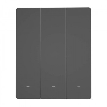 Smart WiFi wall switch SONOFF M5-3C-80 (3-channel, for frame, graphite)