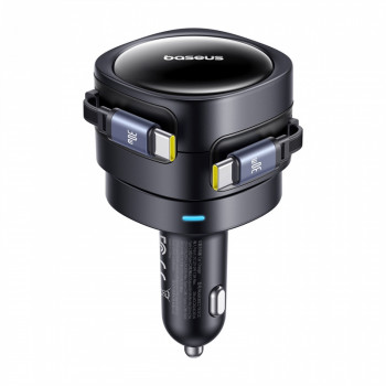 Baseus Enjoyment Max car charger with USB-C+USB-C cables 60W Black