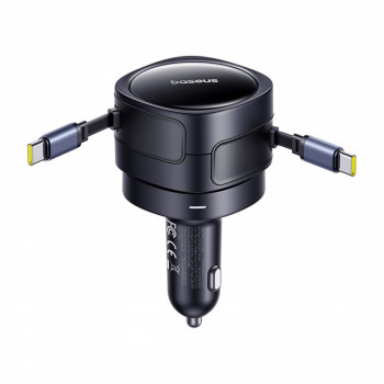 Baseus Enjoyment Max car charger with USB-C+USB-C cables 60W Black