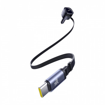 Baseus Enjoyment Max car charger with USB-C+USB-C cables 60W Black