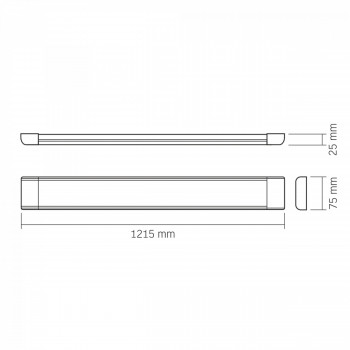 Tehniskais lineārais gaismeklis LED 50W 1200mm, 6250Lm 4000K, IP20 VIDEX VLE-BN-50124 (neitrāli balta gaisma) iekštelpu, balts