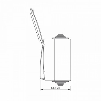 Slēdzis ārtelpu v/a 2P + Kontaktligzda ārtelpu v/a 1V, Videx Binera, pelēka, IP65 VF-BNW32-G