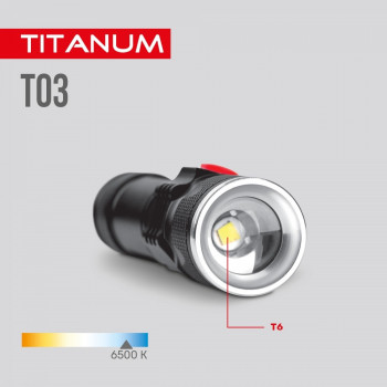 Lukturis LED uzlādējams 230Lm 6500K, Li-ion 18650 1200mAh (iebūvēts), TITANUM TLF-T03