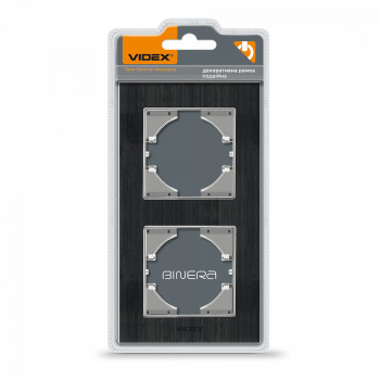 Frame black Aluminum 2 gang vertical VIDEX BINERA