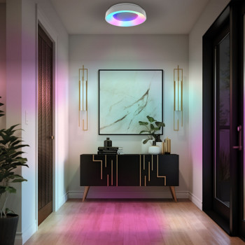 Iekštelpu gaismeklis LED 72W, dimmējams ar pulti (krāsaina gaisma) 4700Lm 2700K-6000K, VIDEX VLE-ERC-RGB-72W IP20 (silti/neitrāli/auksti balta gaisma), balta