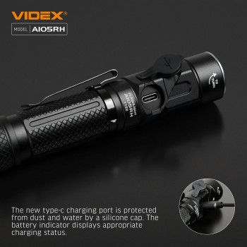 Lukturis LED uzlādējams Luminus SST40, 10W 1200Lm 5000K, Li-ion 18650 2200mAh - iekļauts! VIDEX VLF-A105RH, ar magnētu un regulējamu luktura galvu (SWIVEL HEAD) + komplektā stiprinājums lietošanai kā galvas lukturim!