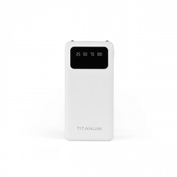 Power Bank - pārnēsājams akumulators 20 000mAh TITANUM TPB-OL22-W White, pieejamie porti: Micro USB, Type-C, 2USB
