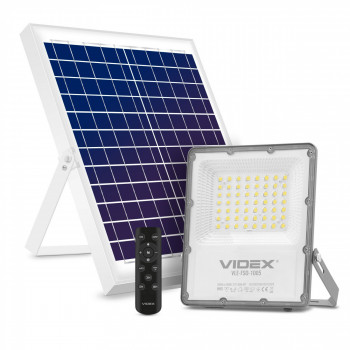 Solārais prožektors LED 100W, 2800Lm 5000K (baterija LiFePO4 30000 mAh 3.2V) (panelis 25W) VIDEX VL-FSO2-505