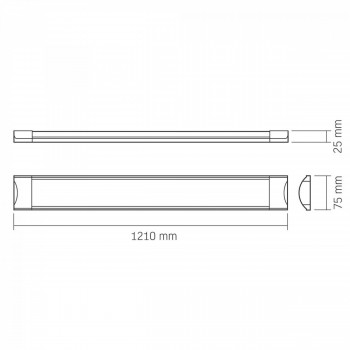 Tehniskais lineārais gaismeklis LED 36W 1200mm, 4500Lm 4000K, IP20 VIDEX VLE-BN-36124 (neitrāli balta gaisma) iekštelpu, balts