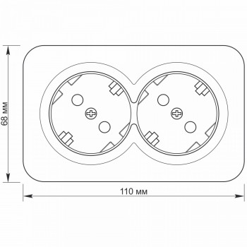 Kontaktligzda v/a 2V, Videx Binera, balta, IP20 VF-BNS22G-W