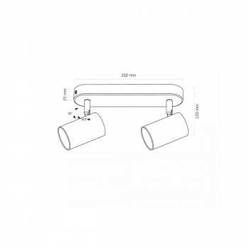 Wall and ceiling spot luminaire 2xGU10 VIDEX VL-SPF05B-BPB – Firm and secure angle fixation for precise light direction