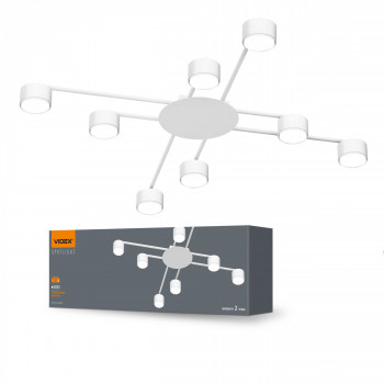 Griestu gaismeklis LED priekš 8 x GX53 patronas spuldzēm, IP20 VIDEX VL-SPF22B-W, balts